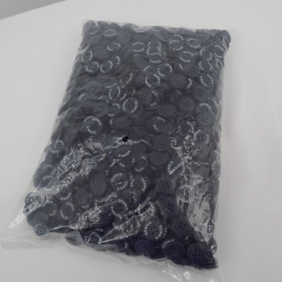 Navy Blue 4 hole 28L Button 11/16" 17.8mm 10 Gross 1440 buttons Flat Opaque LOGO - Picture 4 of 4
